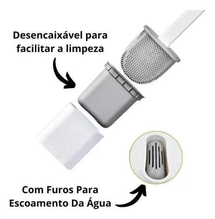 Imagem de Kit 2 Escovas De Silicone Vaso Sanitário C/Base Privada