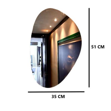 Imagem de Kit 2 Espelhos Orgânico Grande Com Led 80cm e 51cm Lapidado