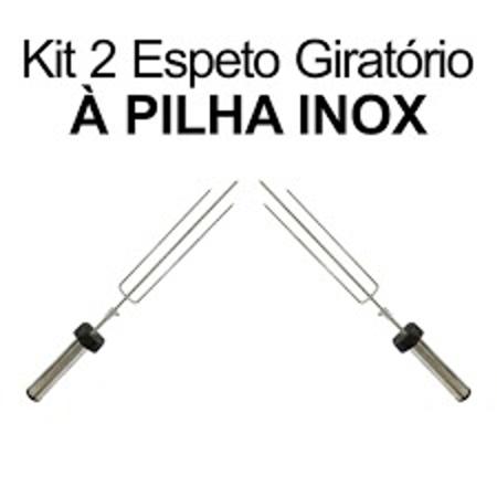KIT 2 Espetos Giratórios Movido A Pilha - Original