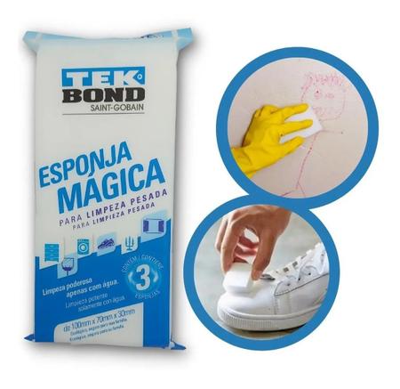 Esponja magica para limpieza pesada multiusos Tekbond (3 por