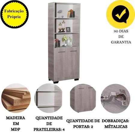 Imagem de Kit 2 Estante Para Livros Mesa Escrivaninha Giovana Natural Com Porta