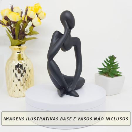 Imagem de Kit 2 Estátua Decorativa Figura Pensador Enfeite Mesa Sala Escultura Moderna Minimalista Casa Decoração