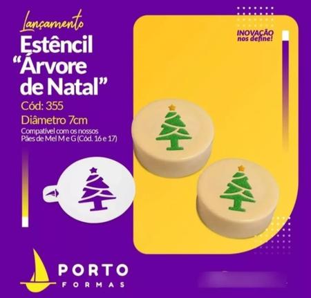 Kit 2 Estêncil 7cm Para Doces árvore De Natal Cod.355 - PORTO FORMAS Imagem de Kit 2 Estêncil 7cm Para Doces árvore De Natal Cod.355