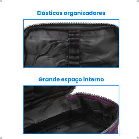 Kit 2 Estojo Escolar Box Organizador Jumbo C/ Divisória Liso - Hxt Imagem de Kit 2 Estojo Escolar Box Organizador Jumbo C/ Divisória Liso