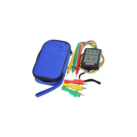 Imagem de Kit 2 Fasímetro Trifásico Detecção Presença Fase Rotação Pontas Prova Spi-500 Portátil Instrutherm Com Estojo