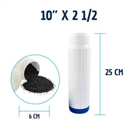 Imagem de Kit 2 Filtro Agua 9 3/4 Pou 2 Granulado Elimina 100% Cloro