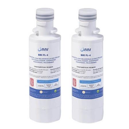 Imagem de Kit 2 Filtros para Geladeira e Refrigerador BBI FL-4 compatível com Geladeiras LG - LT1000P