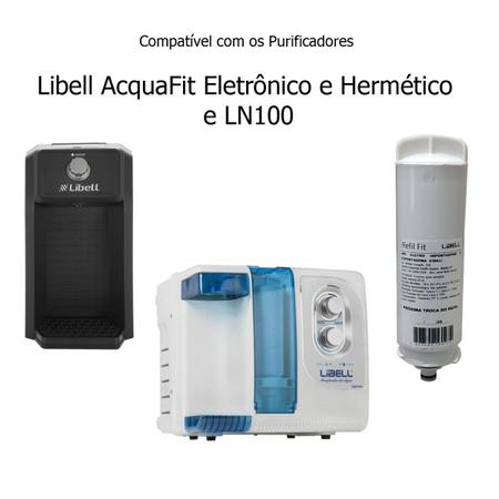 Imagem de Kit 2 Filtros Refil Purificador De Água Libell AcquaFit Hermético/Eletrônico E LN100 Original