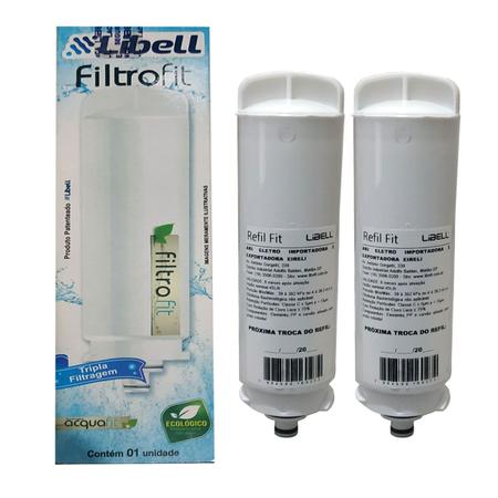 Imagem de Kit 2 Filtros Refil Purificador De Água Libell AcquaFit Hermético/Eletrônico E LN100 Original