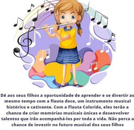 Imagem de Kit 2 Flautas Doce Instrumento Brinquedo Infantil Criança