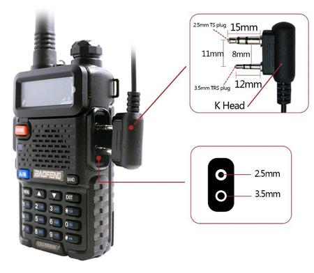 Imagem de Kit 2 Fone Ouvido Baofeng Para Rádio Comunicador UV6R Uv5r