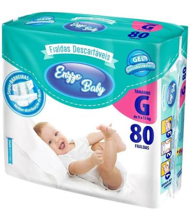 Imagem de Kit 2 Fralda Descartável Baby Felt Noturna Infantil G - 80 Unidades Atacado