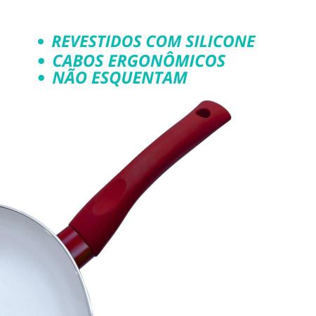 Imagem de Kit 2 Frigideira 24cm Indução Antiaderente Revestimento Cerâmico Fundo Triplo