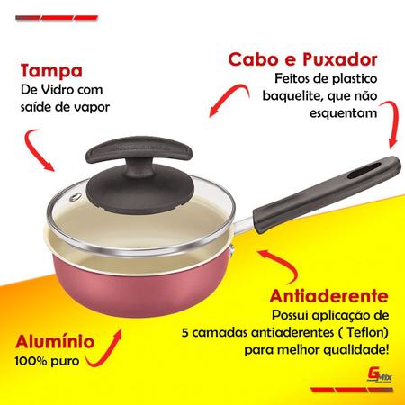 Jogo 2 Frigideira de Ovo Pequena Gourmet 14cm Antiaderente Teflon