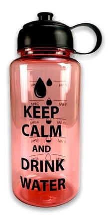 Imagem de Kit 2 Garrafa De Água 1 Litro Horário 8 Às18 Keep Calm Drink Water Rosa E Azul