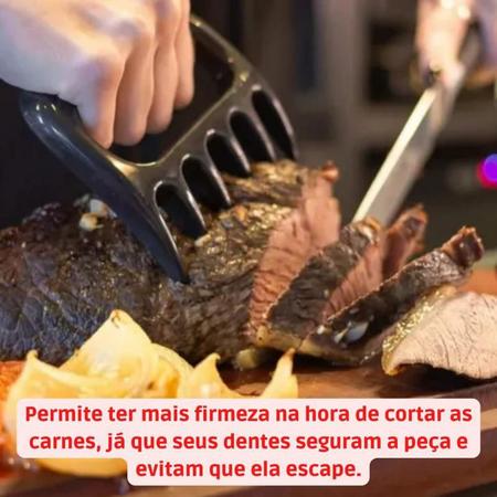 Imagem de Kit 2 Garras De Urso Churrasco Desfiar Cortar Carne Peças Desfiador Reforçado Cortador Alimentos Salada Pegador Pegador