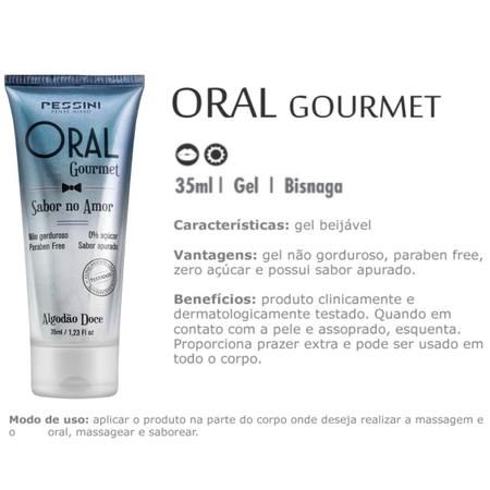 Imagem de Kit 2 Gel Gourmet Algodão Doce Massagem Beijavel Oral Drinks