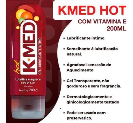 Imagem de Kit 2 Gel Lubrificante Íntimo Hot K-Med Frasco 200G