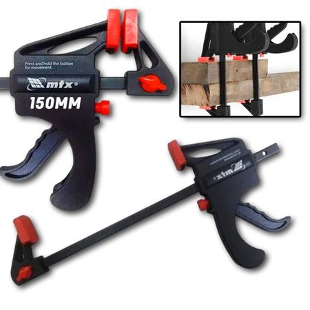 Imagem de Kit 2 Grampo Tipo Sargento Aperto Rápido - 150mm 15cm - MTX