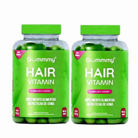 Imagem de Kit 2 Gummy Hair Vitamina p Crescimento dos Cabelos e Unhas 60gms - Fortalece e diminui a queda dos cabelos