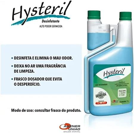 Imagem de Kit 2 Hysteril Frasco 1 Litro  Desinfetante e Eliminador Odores