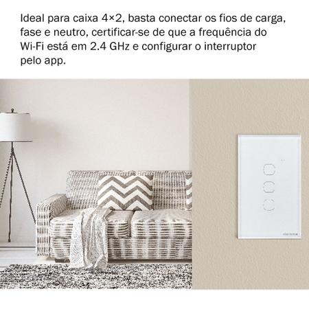 Imagem de Kit 2 Interruptores Smart Inteligente Touch Wi-fi 2 Teclas Ews 1002 Intelbras