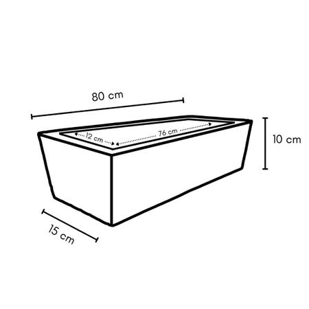 Imagem de Kit 2 Jardineira Floreira 80x10 De Polietileno Para Flores E Plantas