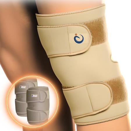 Imagem de Kit 2 Joelheira Compressão Ortopédica Articulada Confortável Esportiva Protetora