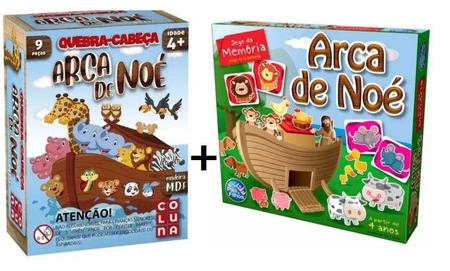 Kit 2 Jogos Bíblicos Arca De Noé Quebra Cabeça E Memória - PAIS & FILHOS -  Quebra Cabeça - Magazine Luiza