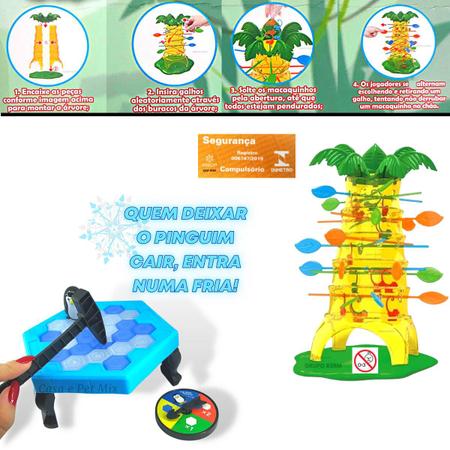 Jogo Infantil Kit Jogos Brinquedos Pinguim Numa Fria E Torre Maluca  Equilibrio Infantis Educativos Para Crianças Meninas Meninos Quebra Gelo  Brinquedo Selo Inmetro Art Brink