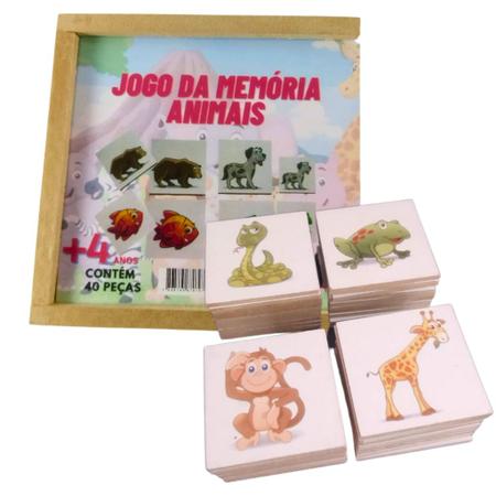 Imagem de Kit 2 Jogos da Memória Objetos e Animais - Educação Infantil Brinquedo Educativo Pedagógico