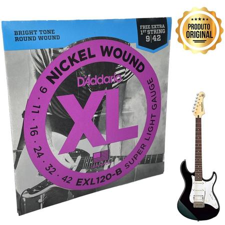 Imagem de Kit 2 Jogos de Cordas 09 e 011 para Guitarra - Nickel Wound - Daddario EXL 120-B + 115-B (D'Addario original)