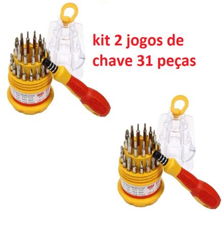 Imagem de Kit 2 Jogos Ferramentas 31 Chaves - Alen Torx Fenda Philips