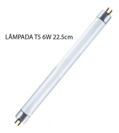 Imagem de Kit 2 Lâmpada Fluorescente Tubular T-5 6W 22,5cm Branco Frio