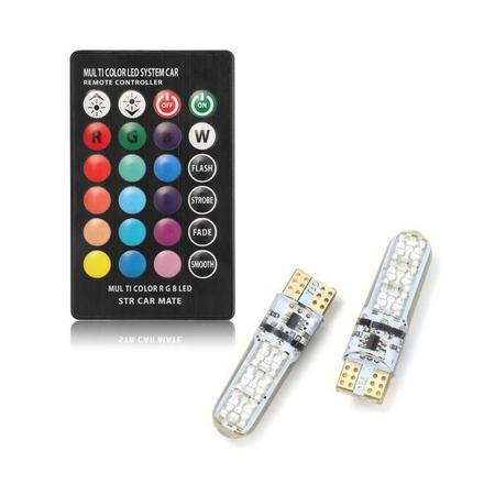 Imagem de Kit 2 Lâmpada Pingão Led Rgb 16 Cores Controle Pingo T10