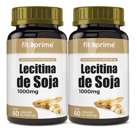 Imagem de Kit 2 Lecitina De Soja 1000Mg 60 Cápsulas Fitoprime