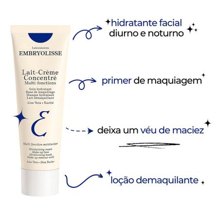 Imagem de Kit 2 Leite Creme Hidratante Facial Embryolisse 75ml Para o Rosto Concentrado Lait-Crème Concentré