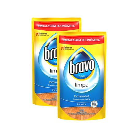 Imagem de Kit 2 Limpa-Pisos Bravo Laminados com Brilho 400ml