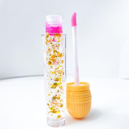 Imagem de Kit 2 lip gloss microfone com glitter brilho labial divertido cremoso