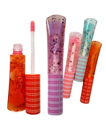 Imagem de Kit 2 lip oil com glitter fofo ação hidratante fácil aplicação
