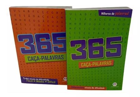 Kit 2 Livro 365 Caça Palavras Jogo Nível Fácil Médio Difícil - Ciranda  Cultural - Livros de Educação - Magazine Luiza