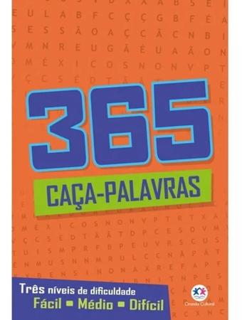 Kit 2 Livro 365 Caça Palavras Jogo Nível Fácil Médio Difícil