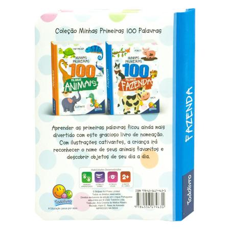 Imagem de Kit 2 Livro Infantil Minhas Primeiras 100 Palavras: Fazenda e Animais - Todolivro