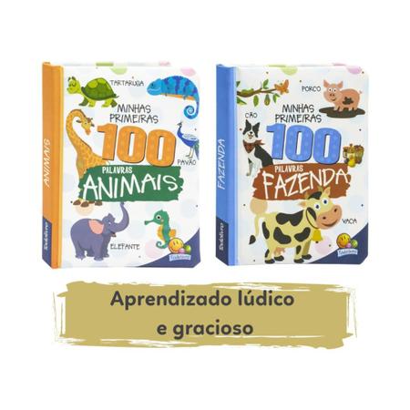 Imagem de Kit 2 Livro Infantil Minhas Primeiras 100 Palavras: Fazenda e Animais - Todolivro