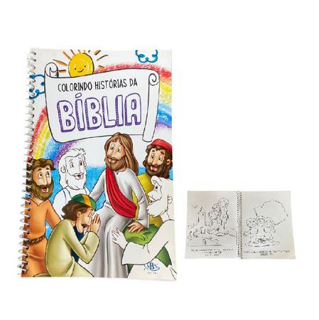 Imagem de Kit 2 Livros Infantis Colorindo Histórias Da Bíblia