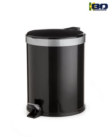 Imagem de Kit 2 Lixeira Cesto Lixo 5L Preta Pedal Banheiro Cozinha Escritorio