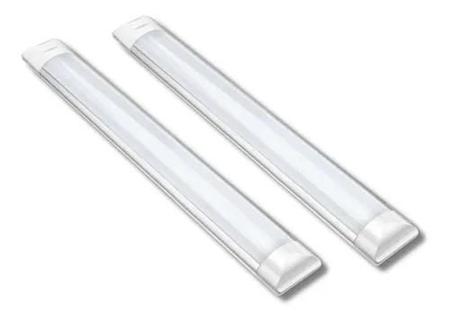 Imagem de Kit 2 Luminária Linear Tubular 60cm 6500K