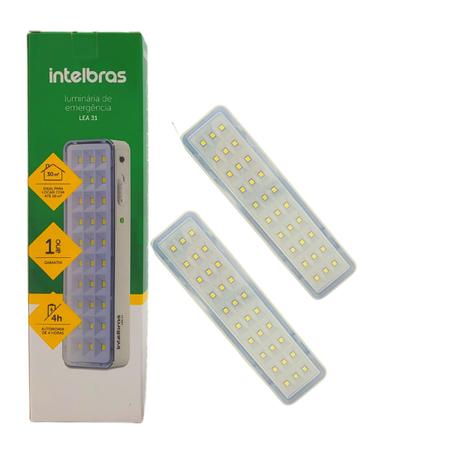 Imagem de Kit 2 Luz Luminária De Emergência Intelbras LED Bivolt LEA31