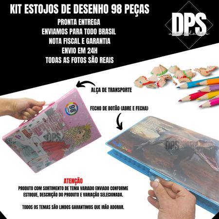 MALETA ESCOLAR DESENHO 98PÇS INMETRO CARRO DODGE MT98BOY-B