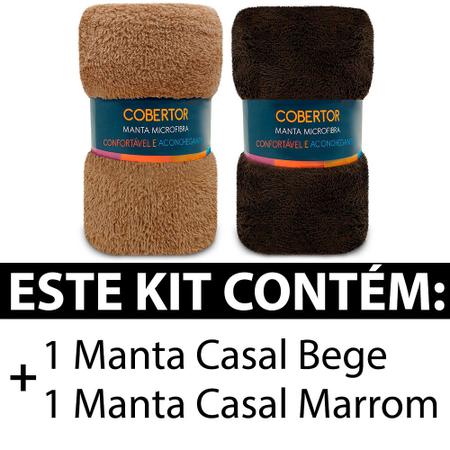 Imagem de Kit 2 Manta Cobertor Casal Soft Microfibra Macia 180x200cm Luftex - Emcompre